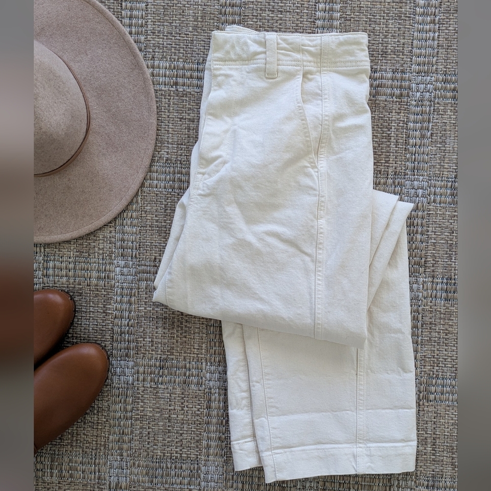 Madewell Tapered Denim Trousers In Ivory - Picture 11 of 12